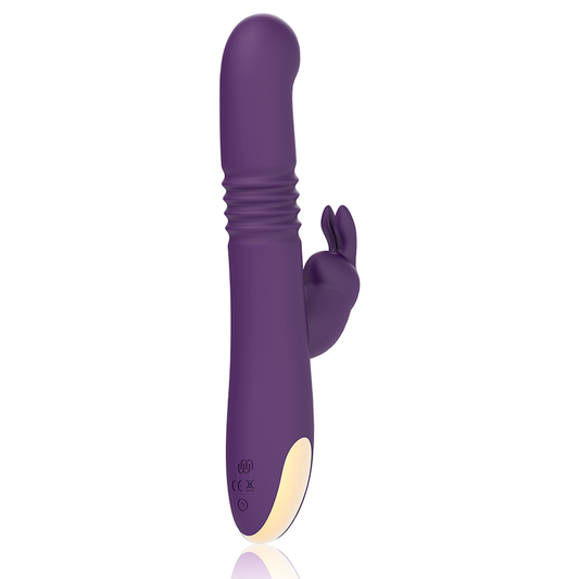Vibratore Rabbit Treasure bastian up & down, rotatore e vibratore compatibile con watchme Viola