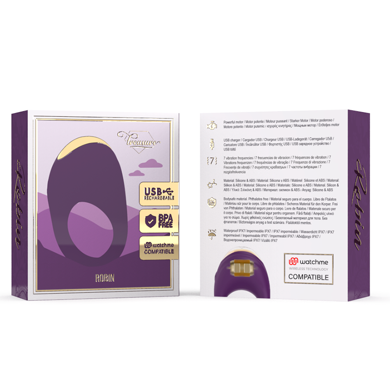 Anello vibrante Treasure Robin con tecnologia watchme viola