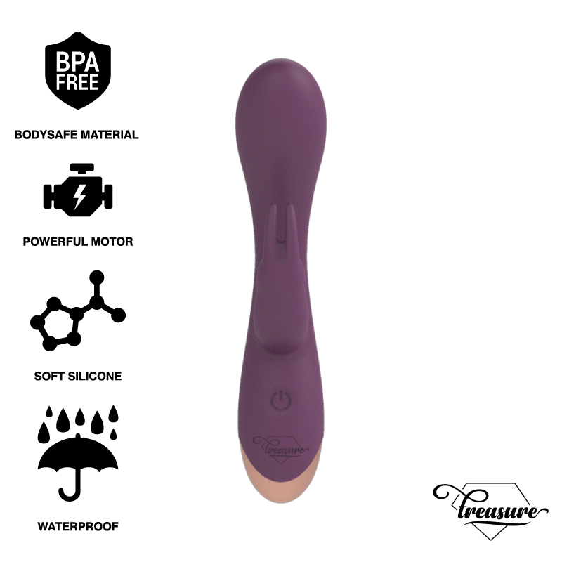 Vibratore Rabbit TREASURE Laurence Compatibile con watchme Viola