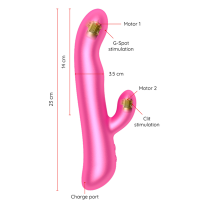 Vibratore Rabbit Oninder Vibration & Rotation Free App Rosa