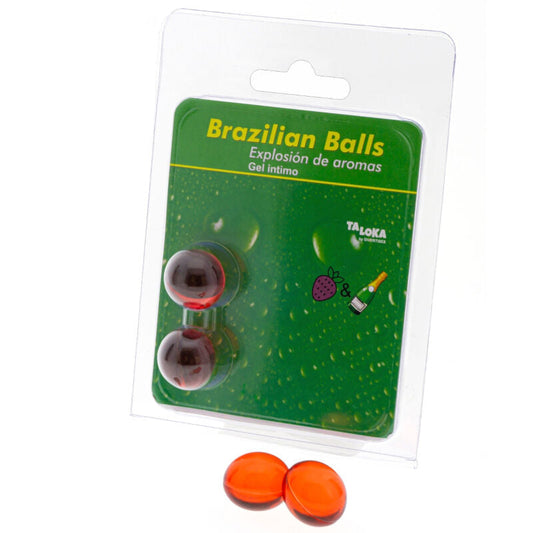 Taloka - 2 palline brasiliani fragole e champagne gel intimo