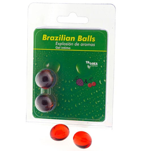 Taloka - 2 palline brasiliani gel intimo fragola e ciliegia