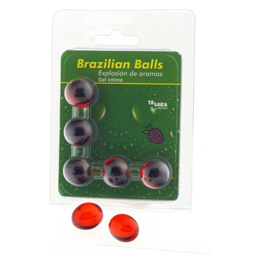 Taloka - 5 palline brasiliani gel intimo alla fragola