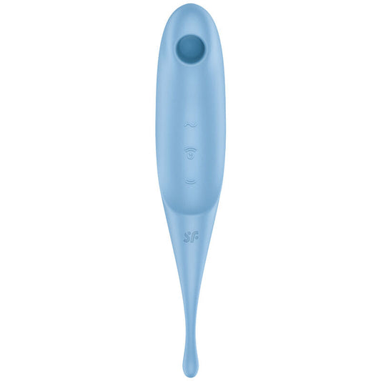 Succhia Clitoride multifunzione Satisfyer Twirling Pro Celeste
