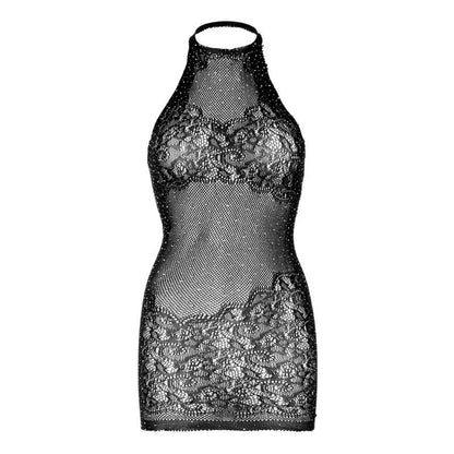 Leg avenue mini vestito con strass e strass taglia unica - nero
