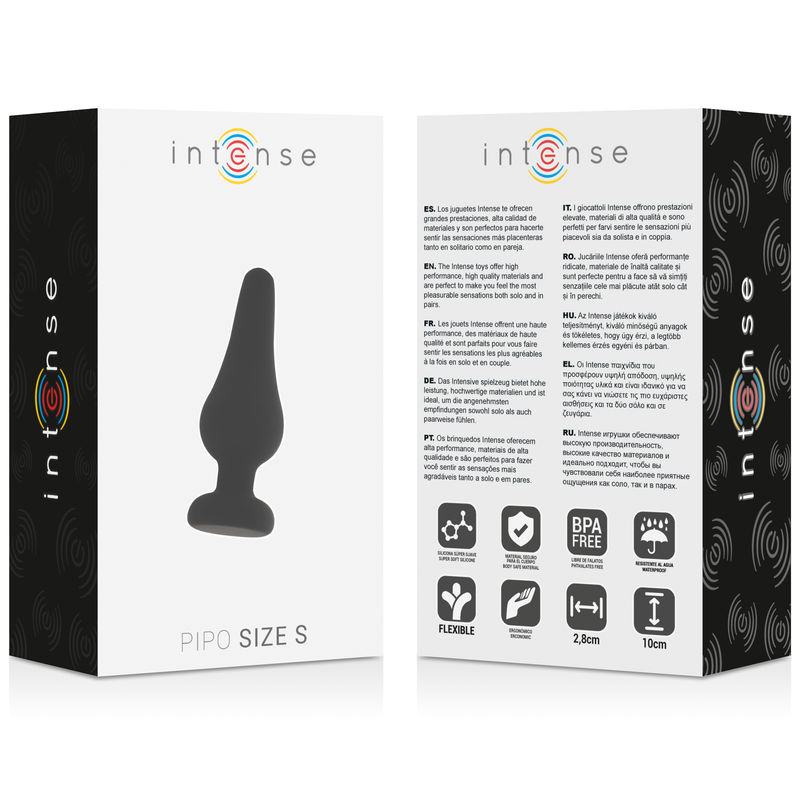 Tappo anale intenso pipo s silicone nero 9,8 cm