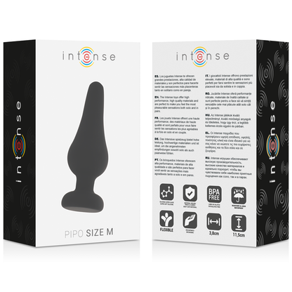 Tappo anale intenso pipo m silicone nero 11 cm