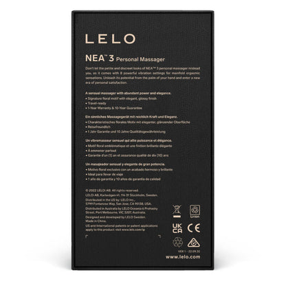 Lelo nea 3 massaggiatore personale - pitch black