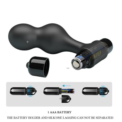 Mr play - plug anal vibrant en silicone noir