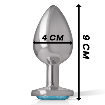 Butt Plug Intense in Metallo Alluminio Size L Argento/Celeste