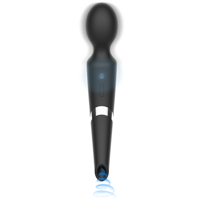 Black&silver - beck wand e onde stimolanti in silicone 2 in 1