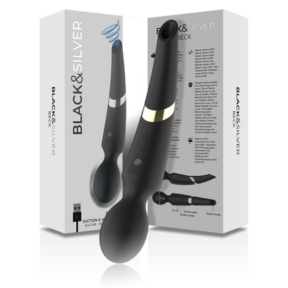 Black&silver - beck wand e onde stimolanti in silicone 2 in 1