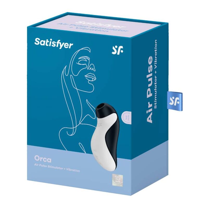 Succhia clitoride con vibrazione Satisfyer Orca bianco/nero