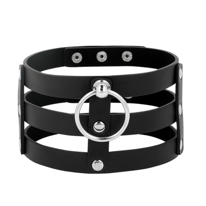 Coquette hand crafted choker vegan leather  - fetish