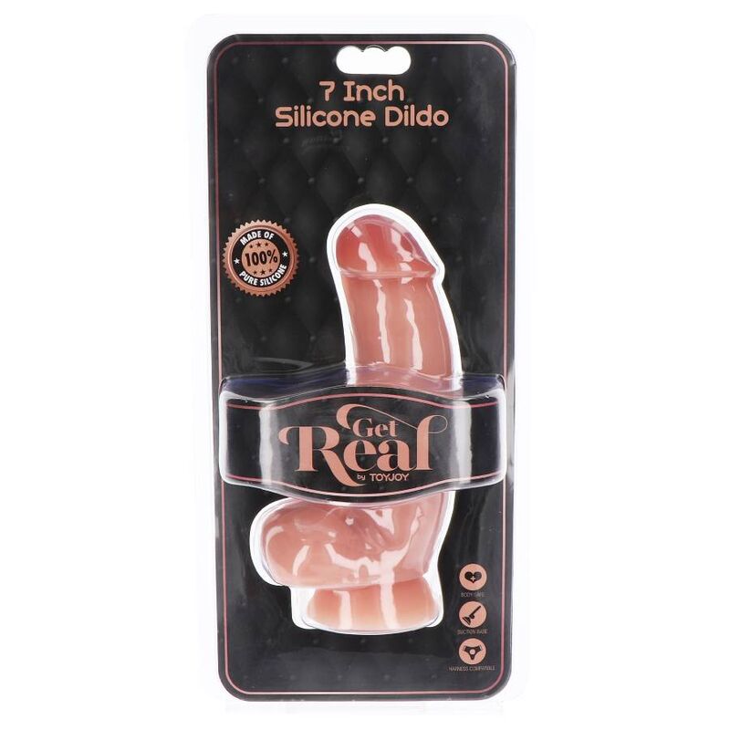 Get real - dildo in silicone 18 cm con pelle di pelle