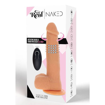 Diventa reale - pelle dildo vibrante perline rotanti