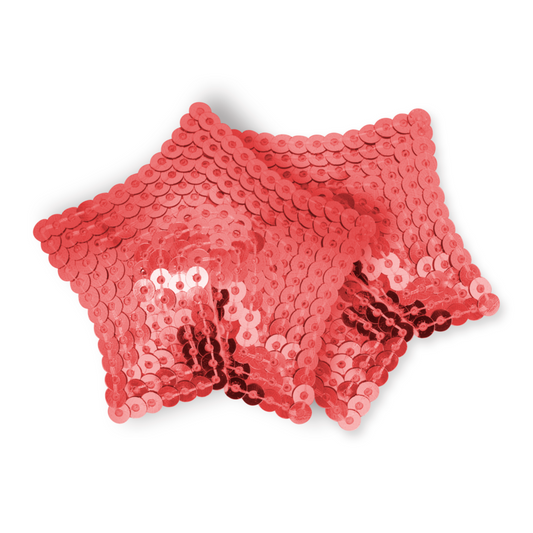 Ohmama fetish - copri capezzoli a stella con paillettes rosse