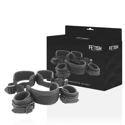 Attrezzature e corde Fetish submissive con polsiere, collare e cintura per le gambe