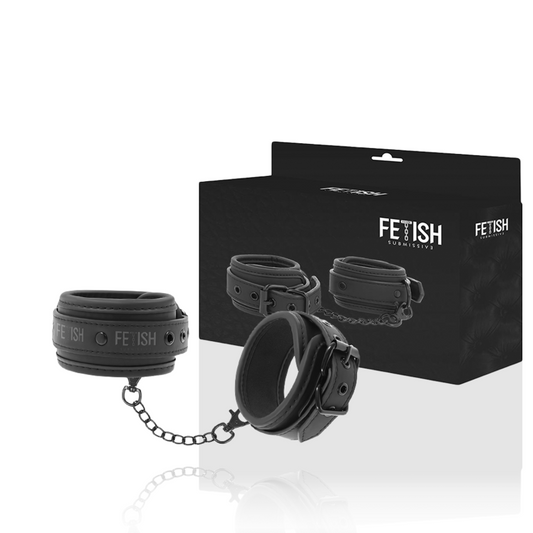 Fetish submissive esposas tobillos cuero vegano