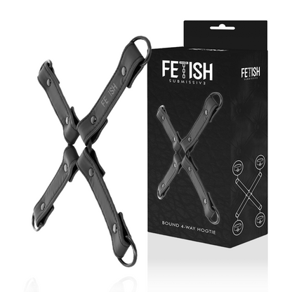 Manette e polsiere Fetish submissive Bound 4-way hogtie nero