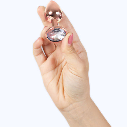 Secret play - butt plug in metallo oro rosa misura piccola 7 cm