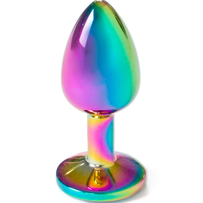 Secret play - butt plug in metallo rainbow misura piccola 7 cm