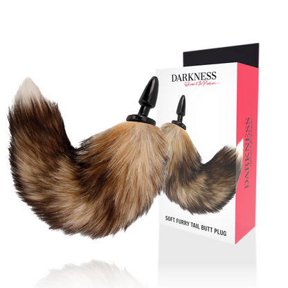 Darkness natural tail butt plug silicone black 10cm