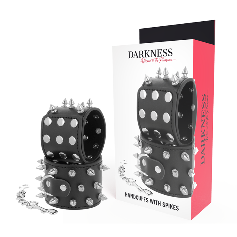Manette e polsiere Darkness black con punte in metallo