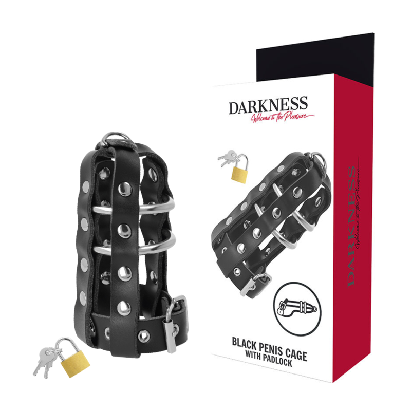 Darkness leather chastity cage