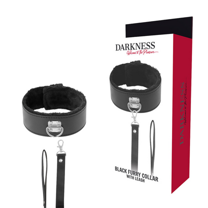 Darkness collar with leash titanium