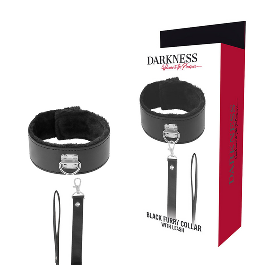 Darkness collar with leash titanium