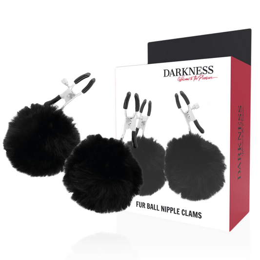 Pinze per capezzoli Darkness fur ball nipple clams nero