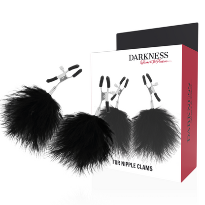 Pinze per capezzoli Darkness fur nipple clams nero