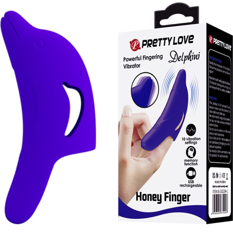 Pretty Love - delphini puissant stimulateur de doigt bleu foncé