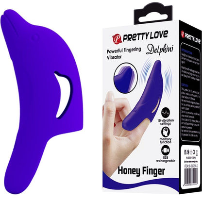Pretty Love - delphini puissant stimulateur de doigt bleu foncé
