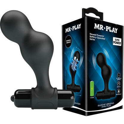Mr play - plug anal vibrant en silicone noir