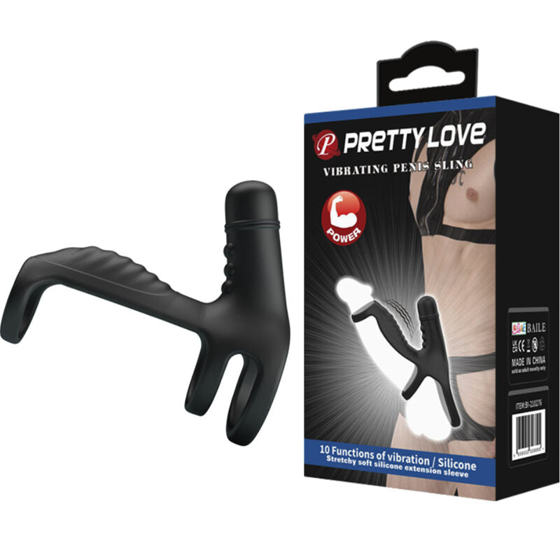 Anello vibrante multifunzione Pretty love vibrating penis sling nero