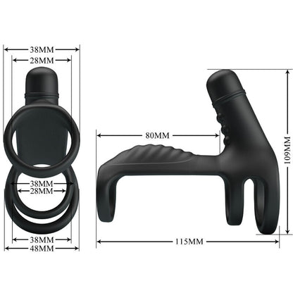 Anello vibrante multifunzione Pretty love vibrating penis sling nero