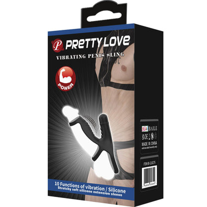 Anello vibrante multifunzione Pretty love vibrating penis sling nero