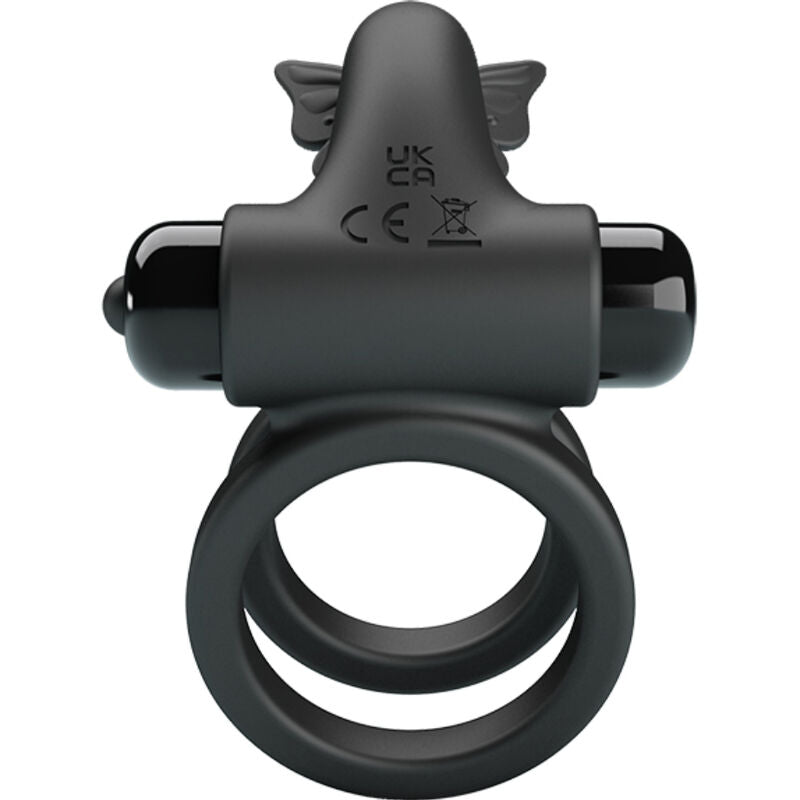 Pretty love - vibratore a doppio anello con stimolatore nero