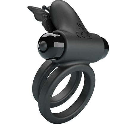 Pretty love - vibratore a doppio anello con stimolatore nero