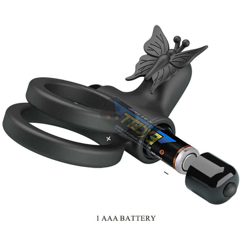 Pretty love - vibratore a doppio anello con stimolatore nero