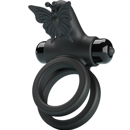 Pretty love - vibratore a doppio anello con stimolatore nero