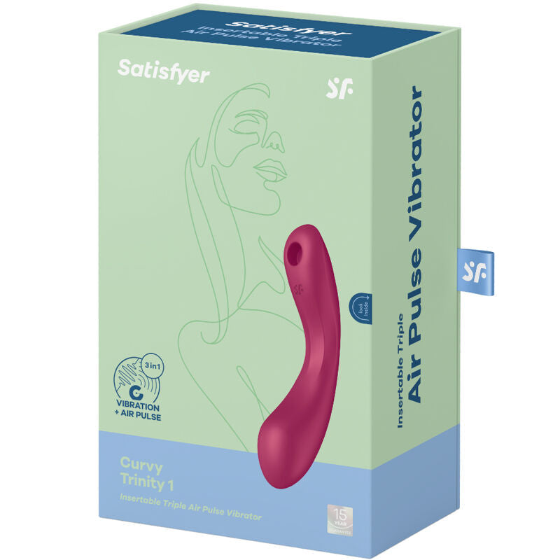 Succhia clitoris et vibromasseur point G Satisfyer Curve Trinity 1 rouge