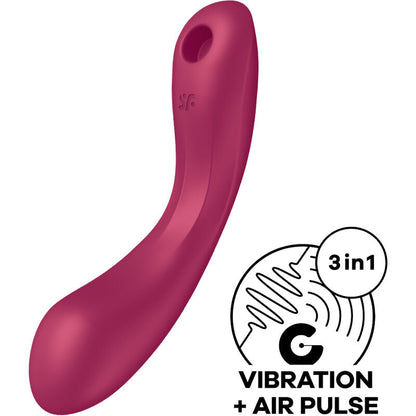 Succhia clitoris et vibromasseur point G Satisfyer Curve Trinity 1 rouge