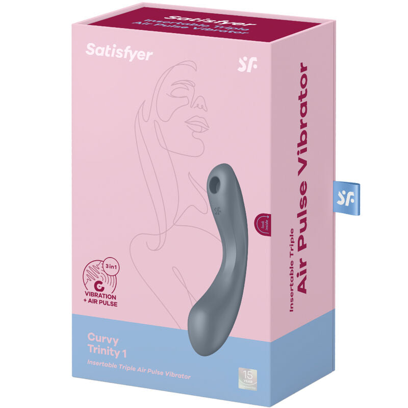Succhia clitoride e vibratore punto g Satisfyer Curve Trinity 1 grigio