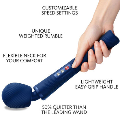 Fun factory - bacchetta vim in silicone ricaricabile vibrante pesata rumble blu mezzanotte