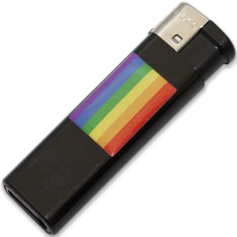 Pride - briquet noir avec drapeau lgbt