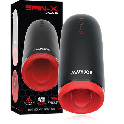 Jamyjob - masturbatore riscaldante e rotante spin-x