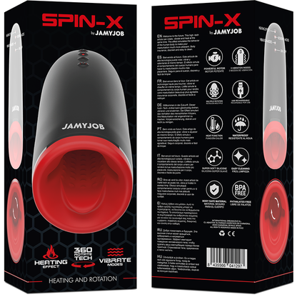Jamyjob - masturbatore riscaldante e rotante spin-x